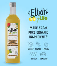 Load image into Gallery viewer, Elixir of Life! Premium Health Booster Packed with Apple Cider Vinegar, Ginger, Honey, Lemon &amp; Turmeric - Hand-Crafted, Healthy Natural Drinks 500 ml (33 Servings)
