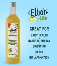 Load image into Gallery viewer, Elixir of Life! Premium Health Booster Packed With Apple Cider Vinegar, Ginger, Honey & Lemon - Hand-Crafted, Healthy Natural Drinks 500 ml (33 servings)