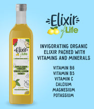 Load image into Gallery viewer, Elixir of Life! Premium Health Booster Packed With Apple Cider Vinegar, Ginger, Honey & Lemon - Hand-Crafted, Healthy Natural Drinks 500 ml (33 servings)