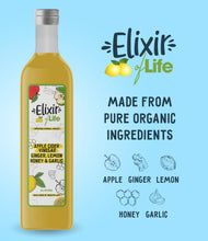 Load image into Gallery viewer, Elixir of Life! Premium Health Booster Packed With Apple Cider Vinegar, Ginger, Honey, Lemon & Garlic - Hand-Crafted, Healthy Natural Drinks 500 ml (33 servings)