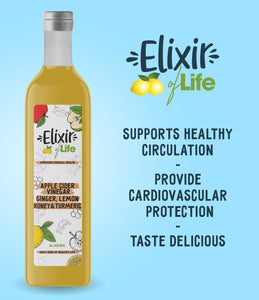 Elixir of Life! Premium Health Booster Packed with Apple Cider Vinegar, Ginger, Honey, Lemon & Turmeric - Hand-Crafted, Healthy Natural Drinks 250 ml (16 Servings)